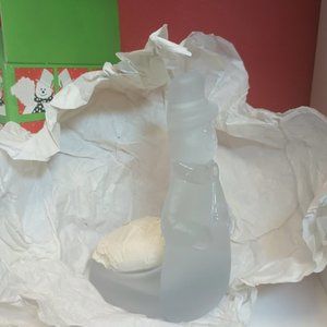 BNIP Vintage Toscany Collection Snowman Frosted Glass Votive Candle Holder